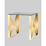 Купить Журнальный стол 55*55 КРОСС золото стекло smoke в Симферополе, Крыму
