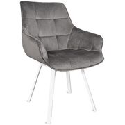 Купить Кресло  EMILE белый  металл/ бархат темно-серый в Симферополе, Крыму