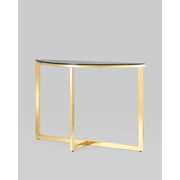 Купить Консоль полукруглая АЛЬБА 115*30 золото стекло черное в Симферополе, Крыму